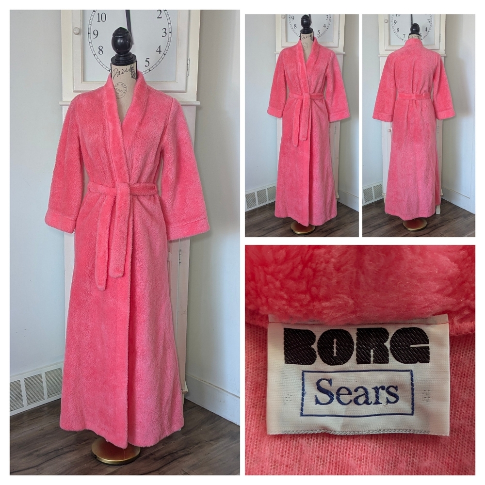 Vintage Pink Plush Fuzzy House Coat